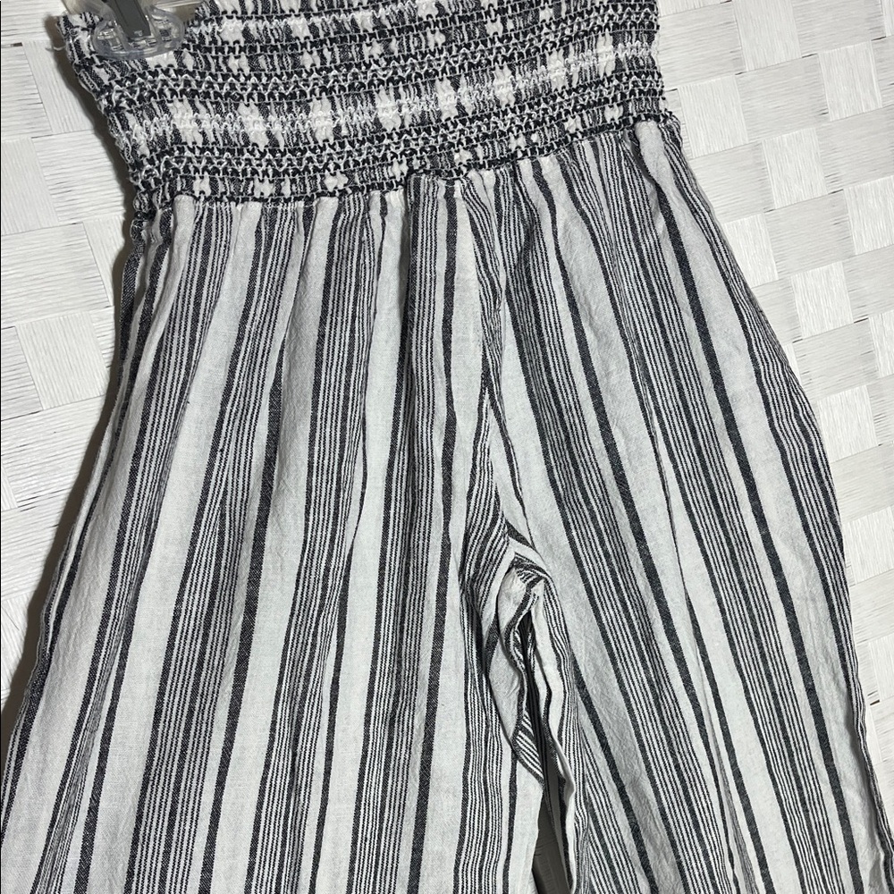 Rewash Black & White Striped Wide-Leg Smocked Waist Pants - Picture 7 of 7
